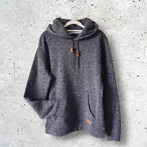 Quicksilver Keller Hoodie Fleece Top Dark Grey Heather Surfer Small - Picture 1 of 8